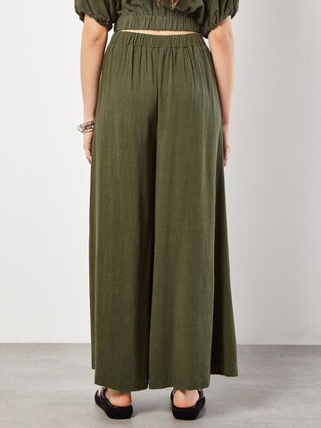 Apricot Wide leg Trousers in Green