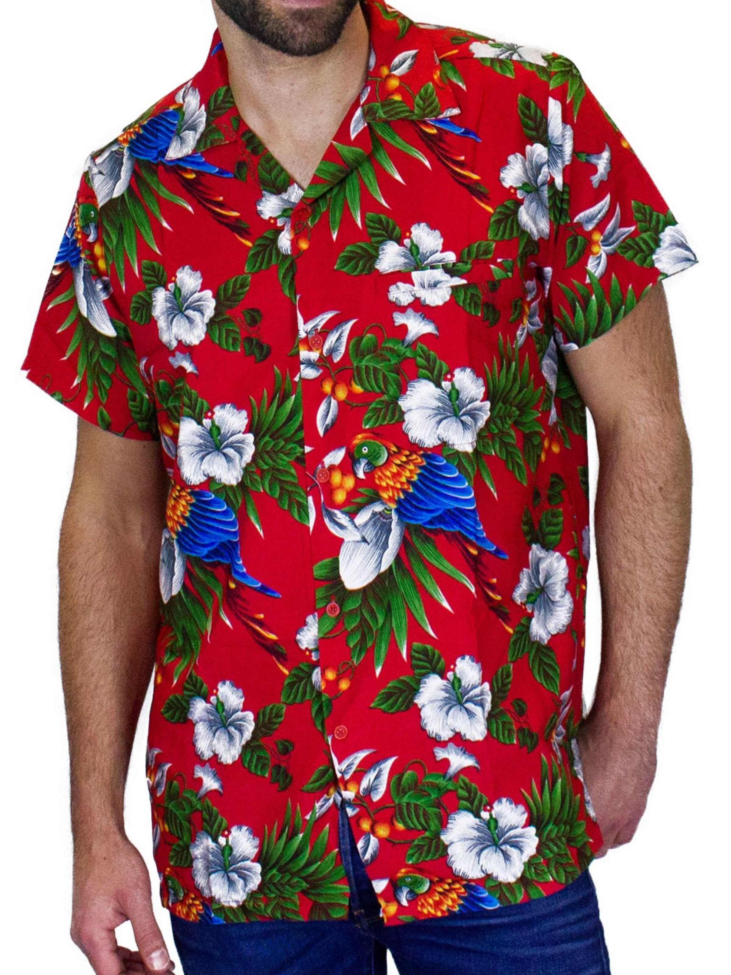 King Kameha Shirt 'Cherryparrot' in Red