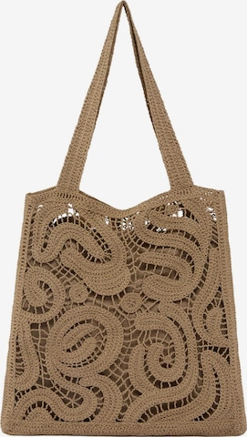 PINKO Handbag 'PINKO SHOPPER CROCHET GEOMETRICO BORSA' in Brown: front