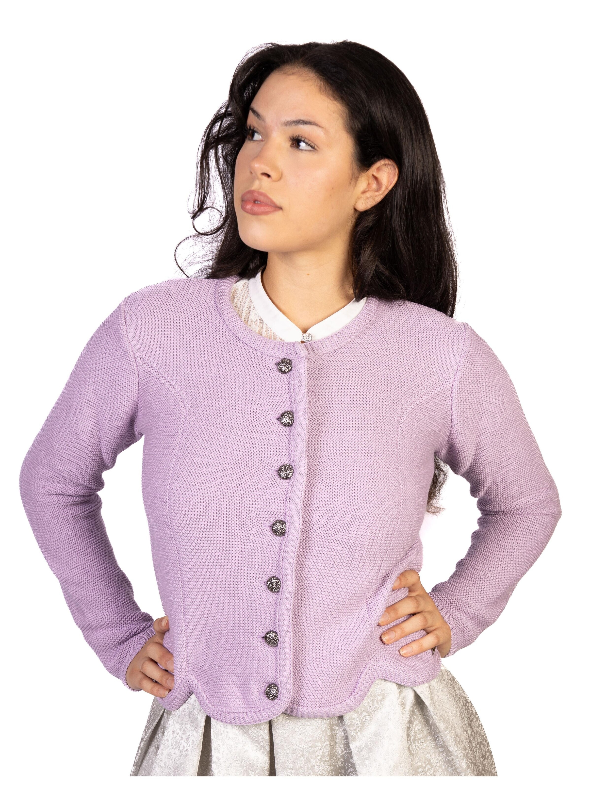 Trachtl Knitted costume cardigan in Purple