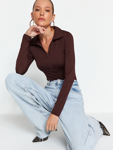 Trendyol Боди-футболка в Коричневый