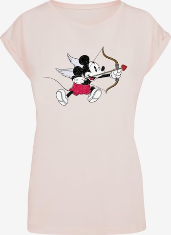 ABSOLUTE CULT T-Shirt 'Mickey Mouse - Love Cherub' in Pink: predná strana