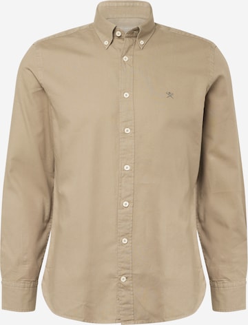 Hackett London Slim fit Button Up Shirt in Green: front