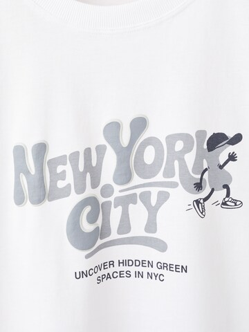 MANGO KIDS Tričko 'NEWYORK' - Biela