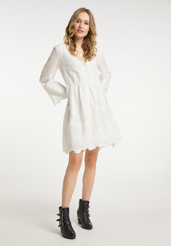 Robe-chemise DreiMaster Vintage en blanc : devant