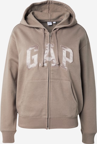 GAP Кофта на молнии 'Heritage' в Коричневый: спереди