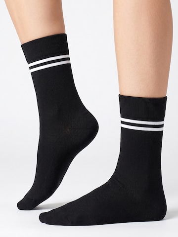 footstar Socken 'Ringel'‌‌‌‌‌ in Schwarz