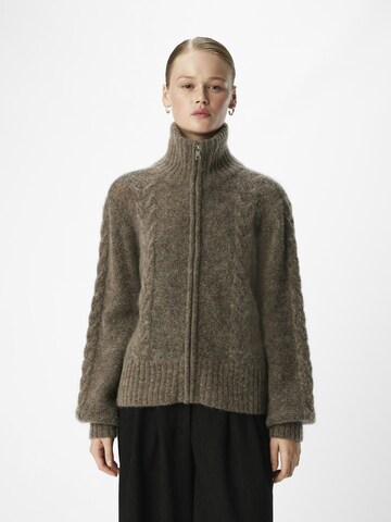 OBJECT Knit cardigan 'OBJNete' in Brown: front