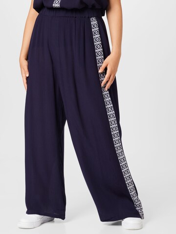 Wide leg Pantaloni 'Jaslyn' de la Guido Maria Kretschmer Curvy pe albastru: față