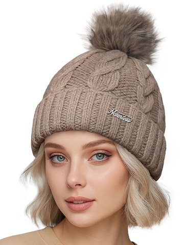 Neverless Mütze 'Caren' in Beige: Vorderseite