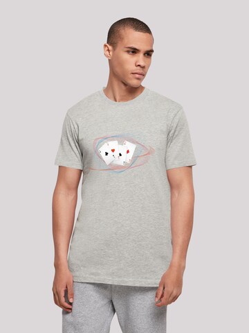 F4NT4STIC Shirt 'Spielkarten A' in Grey: front
