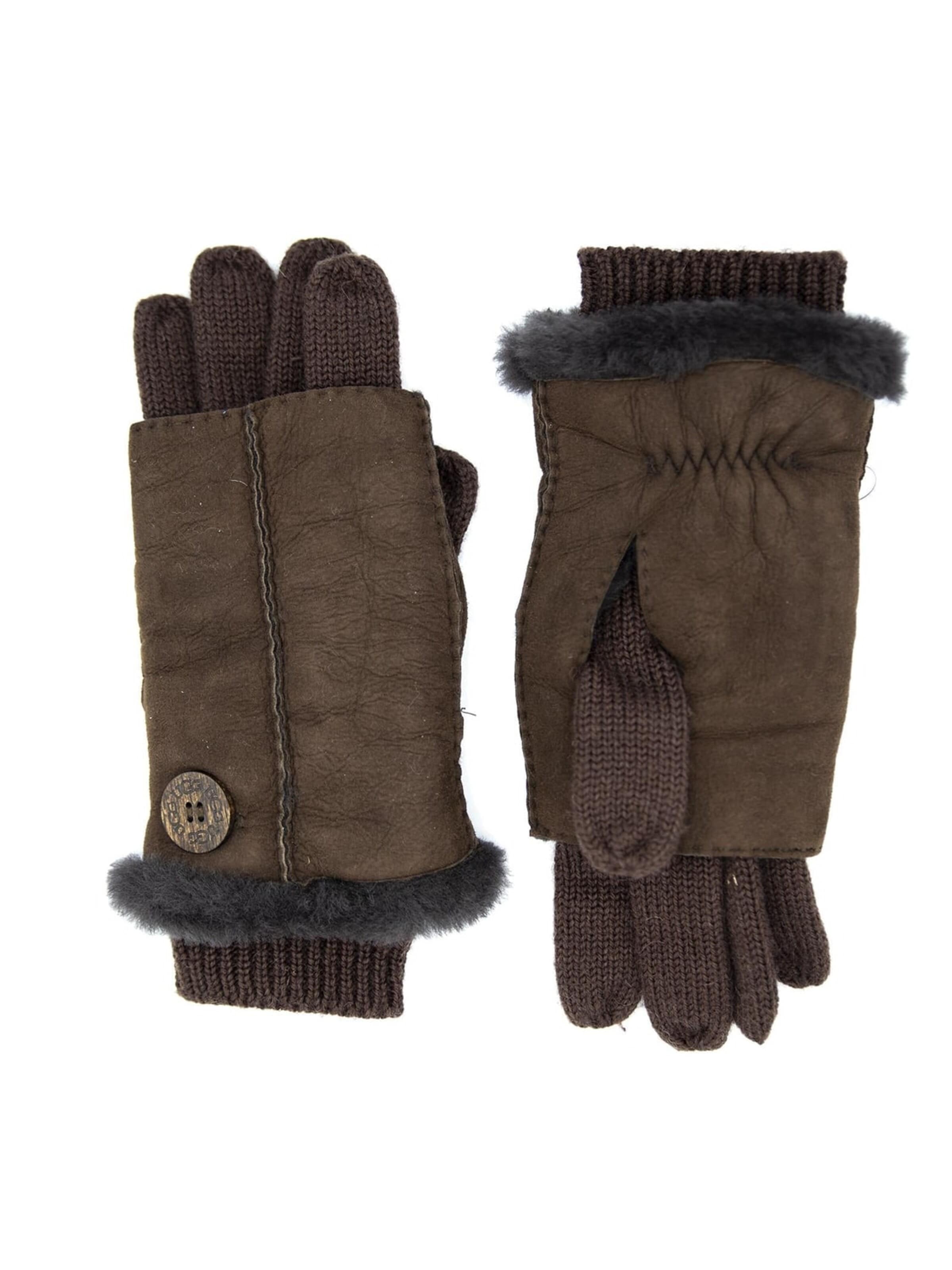 UGG Rękawiczki pięciopalczaste '3 in 1 Knit Combo Gloves' w kolorze brązowy: przód