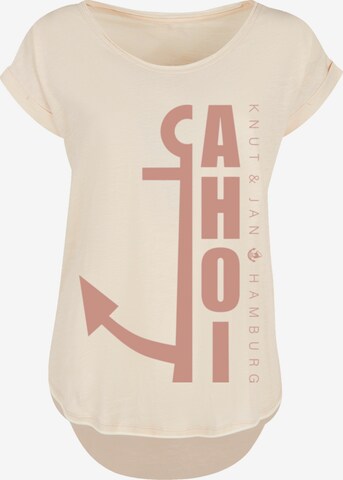 T-shirt 'Ahoi Anker' F4NT4STIC en beige : devant