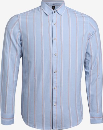 Coupe regular Chemise 'Evan' Campus Sutra en bleu : devant