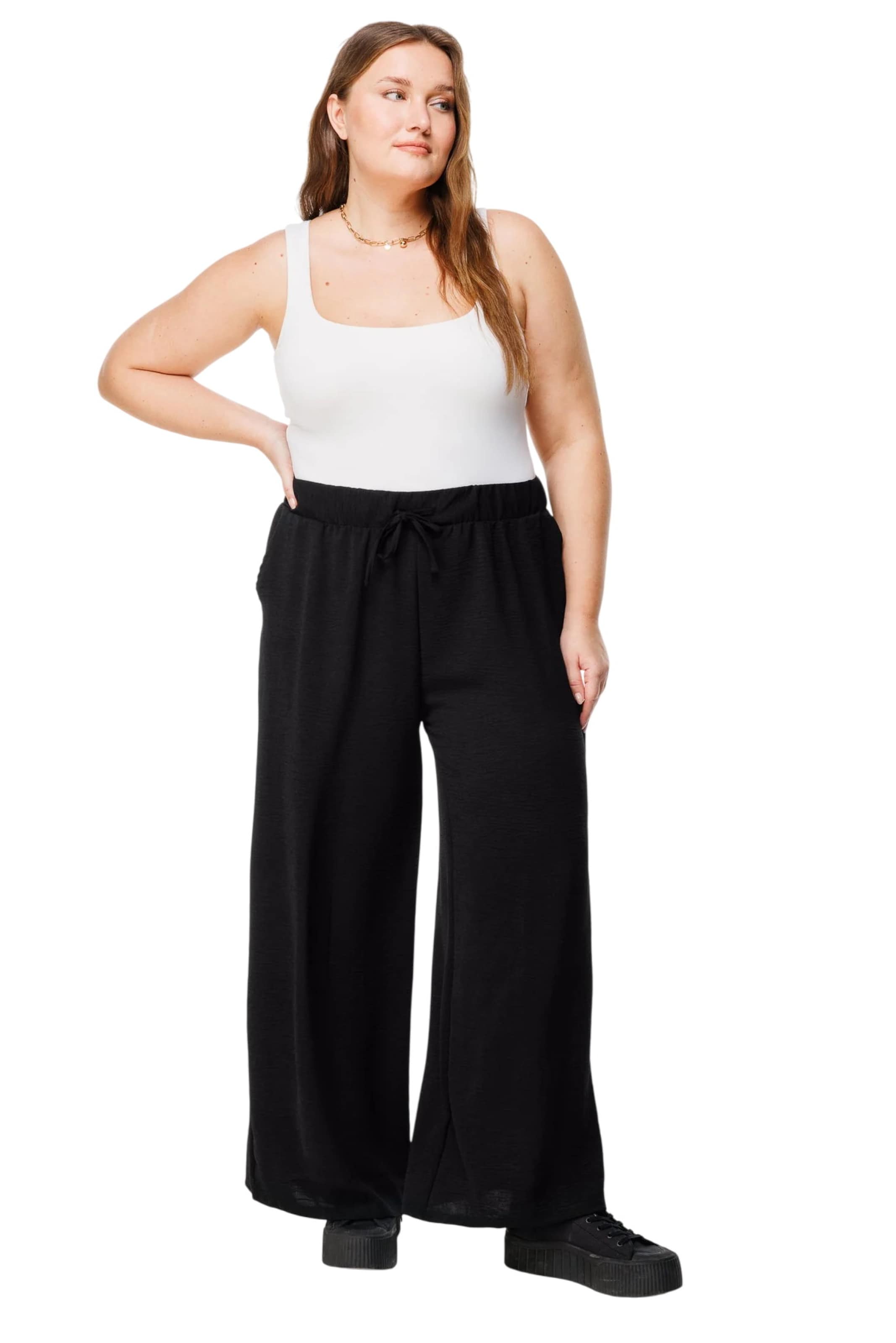 Shape Of You Wide leg Broek in Zwart
