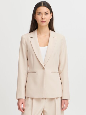 Coupe slim Blazer 'Lexi' ICHI en beige : devant