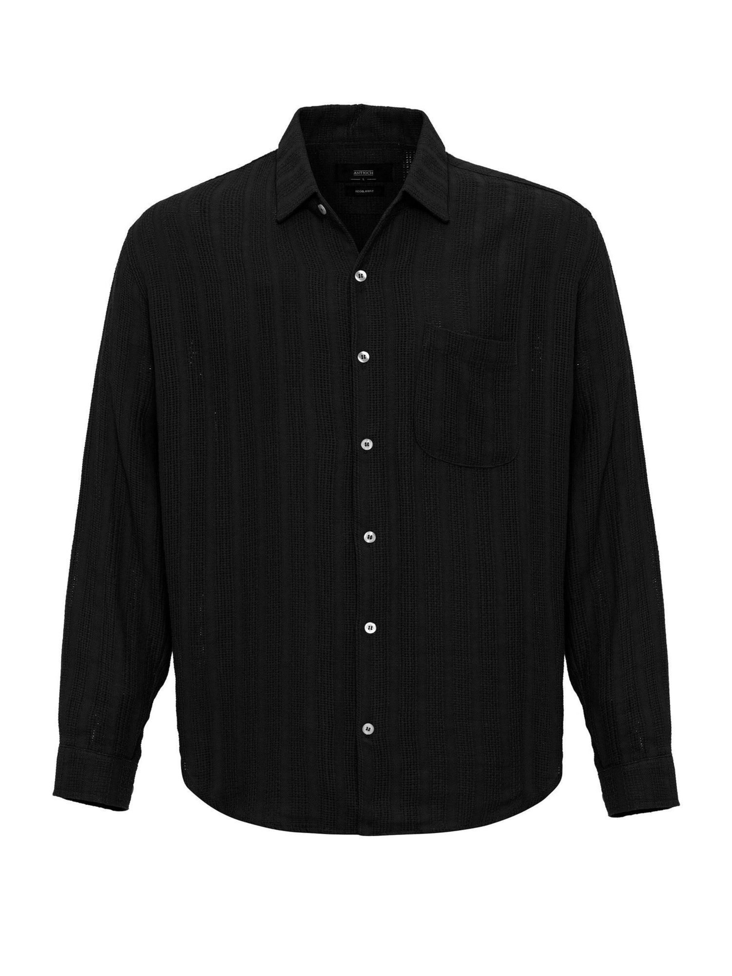 Antioch Comfort fit Overhemd in Zwart: voorkant