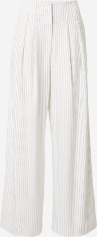 River Island Wide leg Pleat-front trousers in White: front