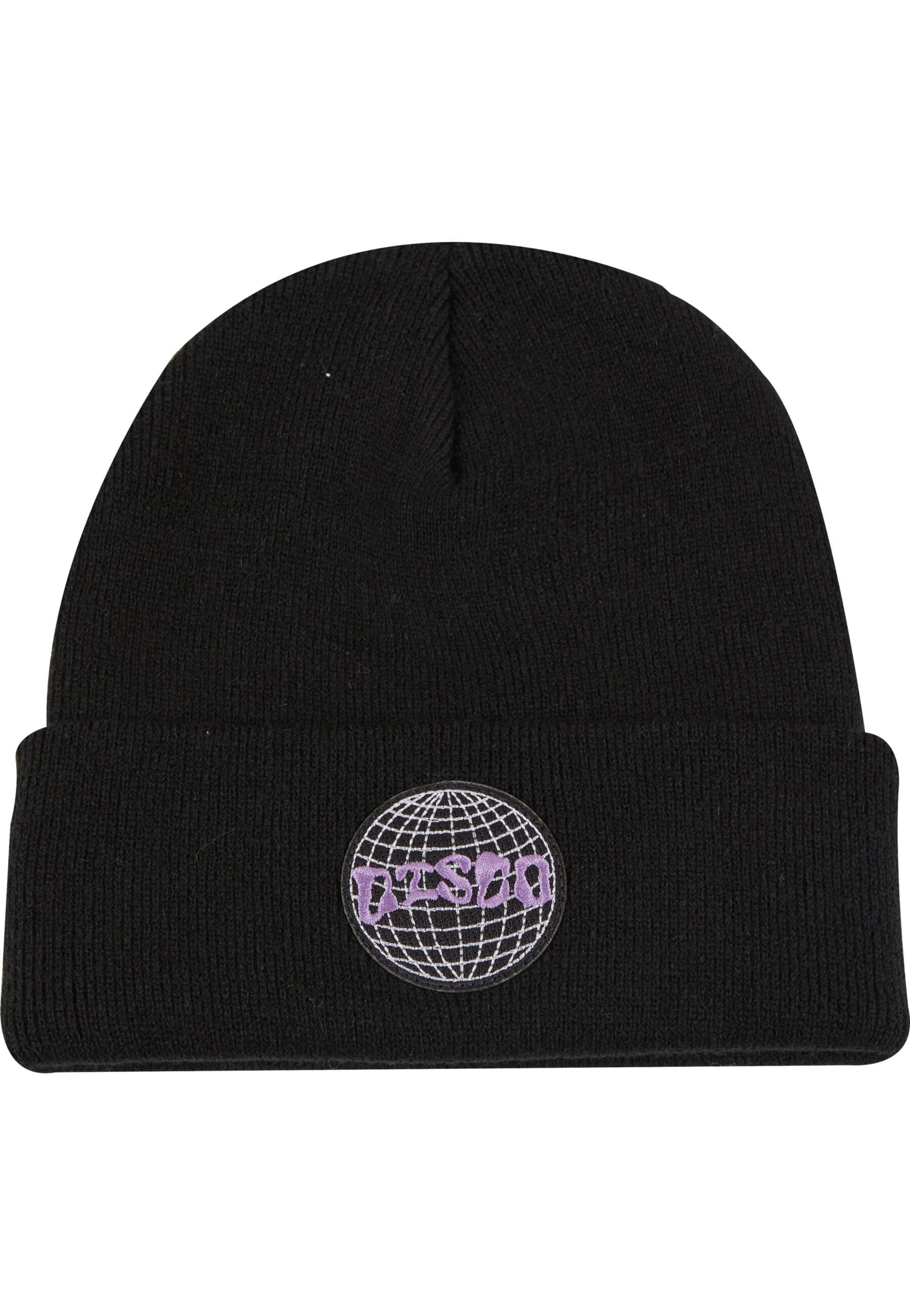Pica Pica Beanie 'Disco Mundo' in Black: front