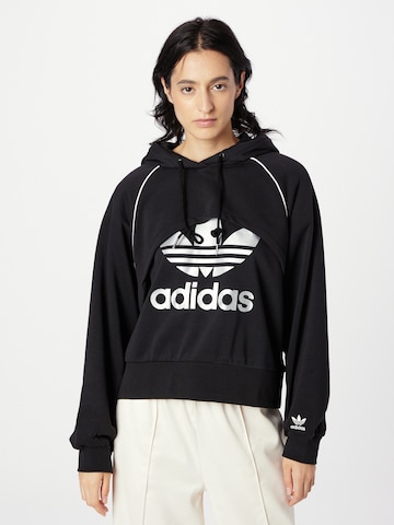 melns ADIDAS ORIGINALS Sportisks džemperis 'Big Logo': no priekšpuses