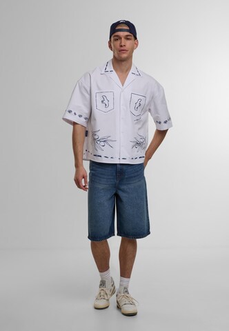 Another Cotton Lab Comfort Fit Hemd 'Aquarel' in Weiß