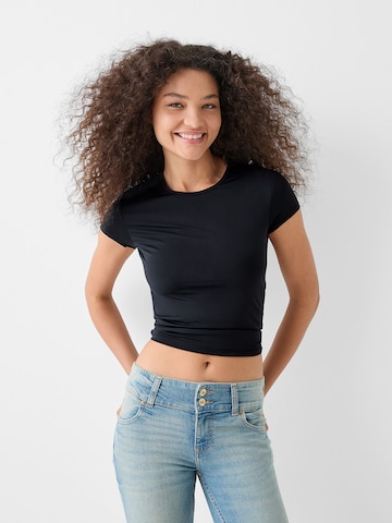 Bershka Shirt in Zwart: voorkant