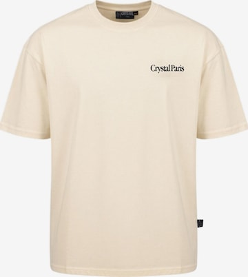 Crystal Paris Shirt 'Living Life' in Beige: voorkant