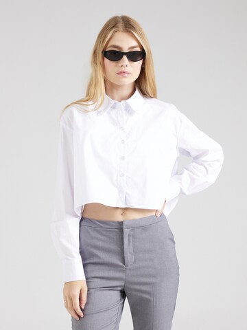 Noisy may Blouse 'NMINGRID' in Wit: voorkant