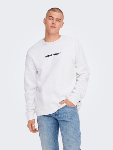 Only & Sons Sweatshirt in Wit: voorkant