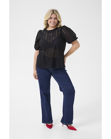 KAFFE CURVE Blouse in Zwart