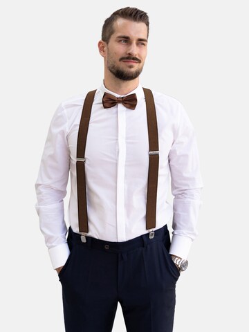 Massi Morino Suspenders in Brown: front