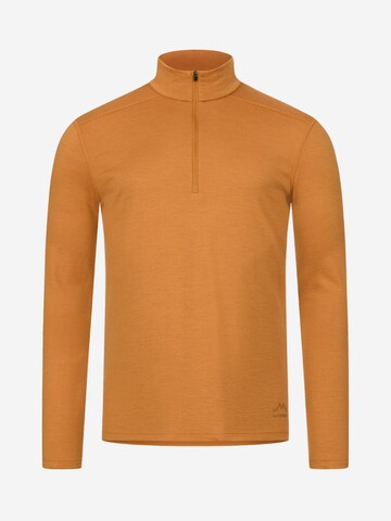 Alpenwert Shirt 'Zip Longsleeve Herren 100% Merino' in Orange: front