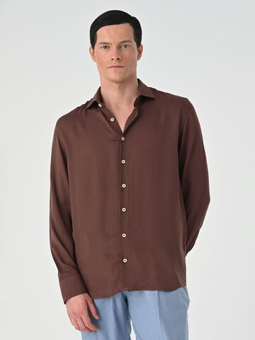 Antioch Regular fit Button Up Shirt in Brown: front