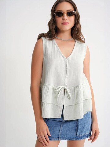 Camicia da donna di MixRay in verde: frontale