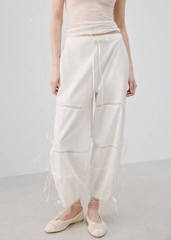 MANGO Pajama Pants in Beige: front