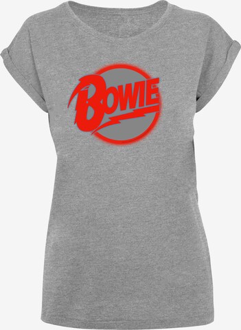 F4NT4STIC Shirt 'David Bowie Diamond Dogs' in Grijs: voorkant
