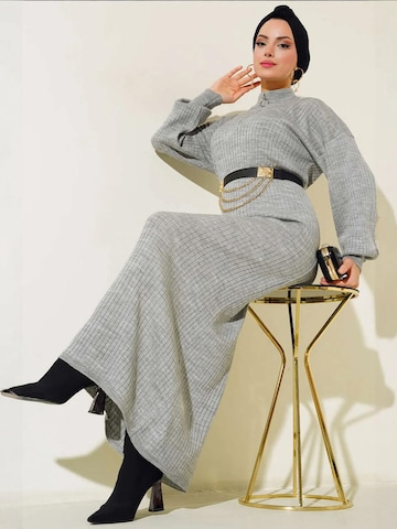 Abito in maglia di Bigdart in grigio: frontale