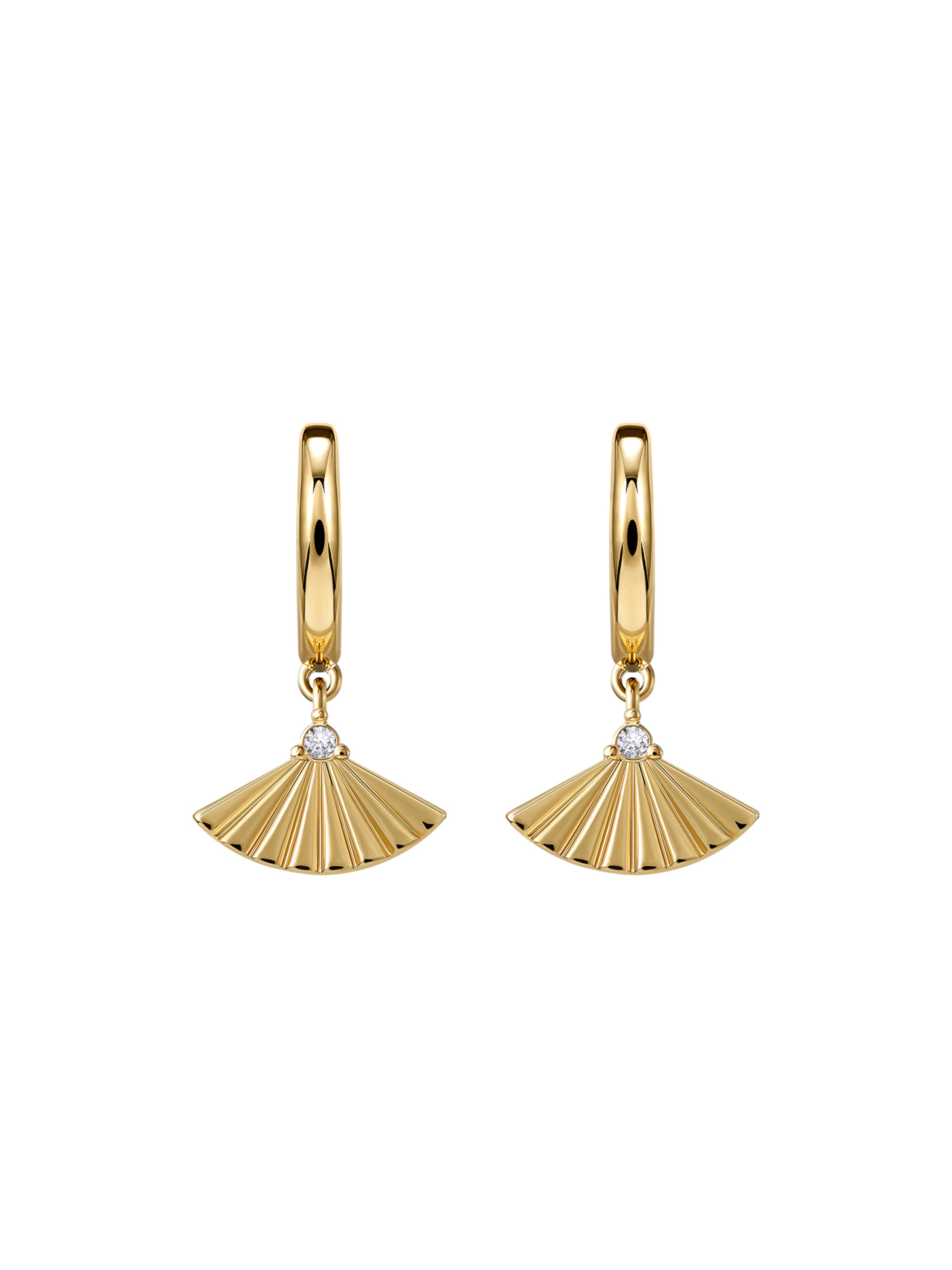 Boucles d'oreilles 'Palace Fan' Victoria Hyde en or : devant