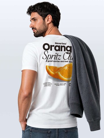 Neverless Shirt 'Orange Spritz' in White