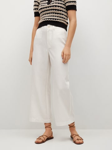 Wide Leg Pantalon MANGO en blanc : devant