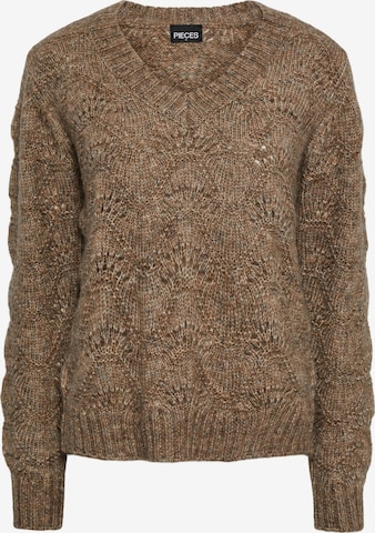 PIECES Sweater 'Bibbi' in Brown: front