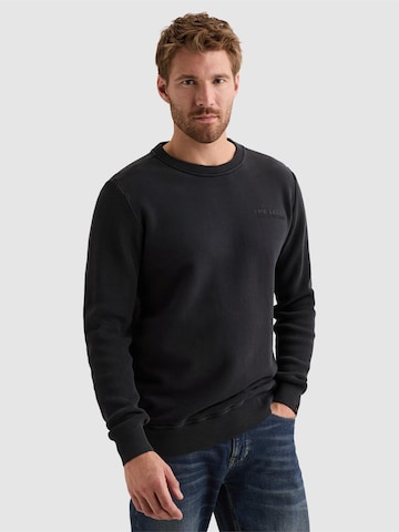 PME Legend - Sudadera 'Sweatshirt with knitted sleeves and print' en azul: frente