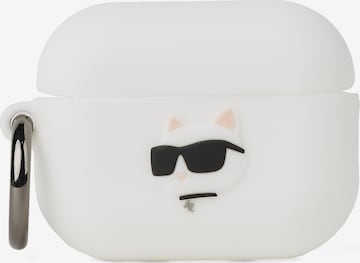 Karl Lagerfeld Калъф за смартфон 'Silicone Choupette AirPods 3' в бяло: отпред