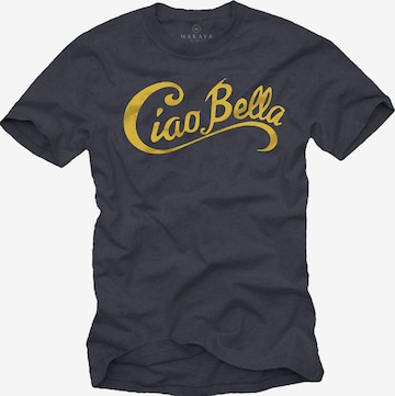 MAKAYA Shirt 'Ciao Bella' in Grey: front