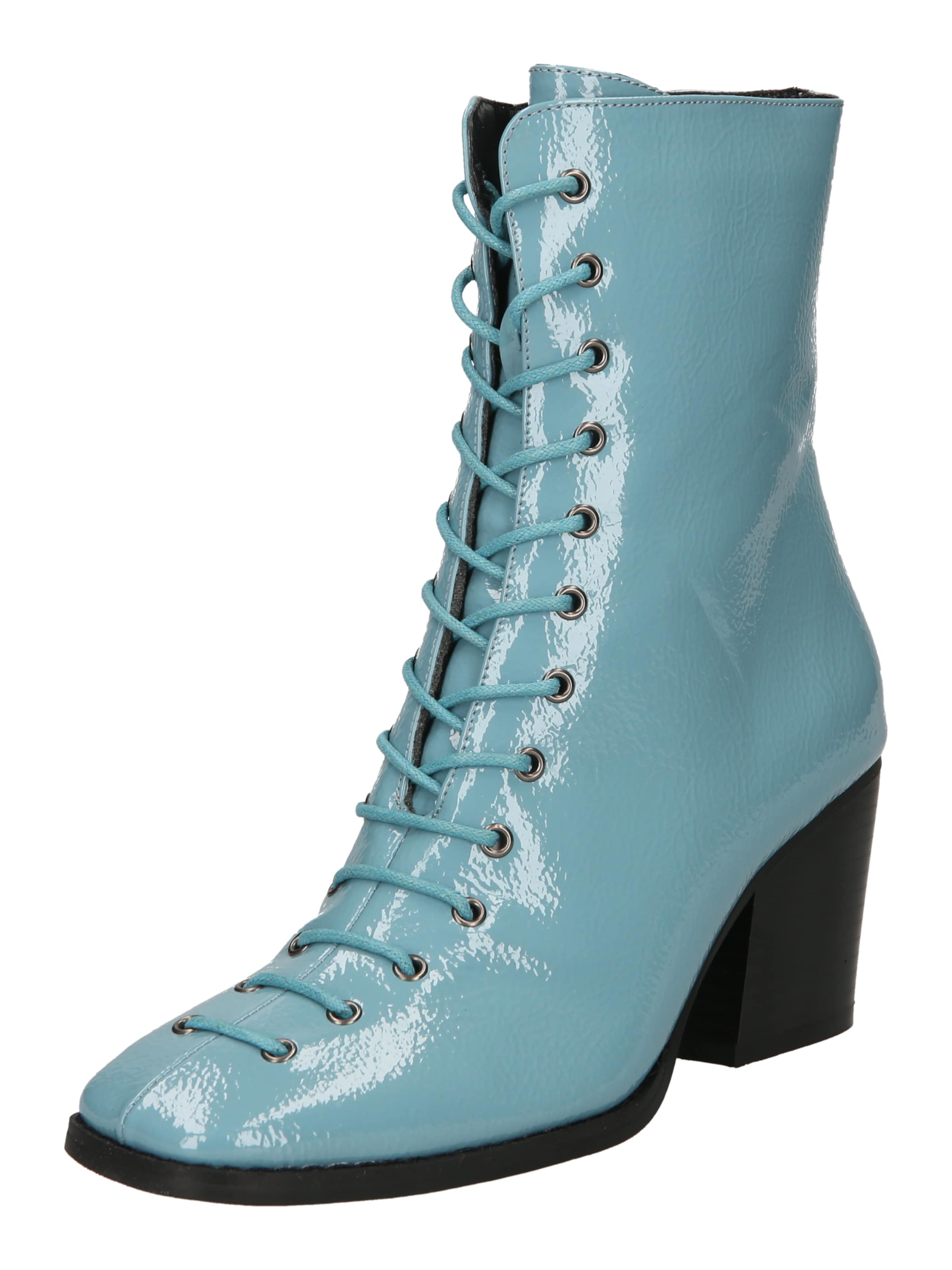 light blue lace up boots