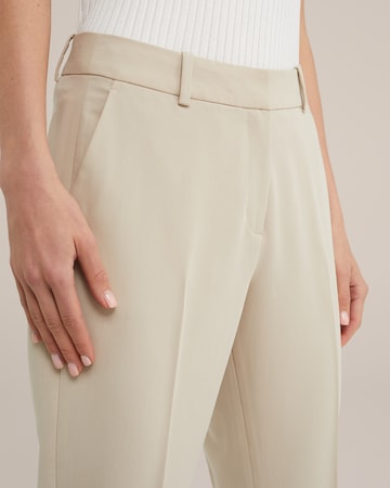 WE Fashion Slim fit Trousers with creases in Beige
