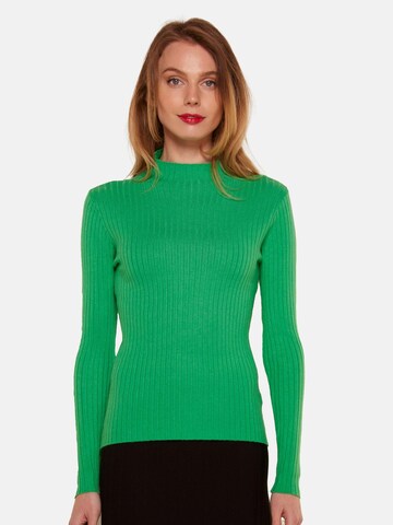TOOche Sweater 'Pulli Gerippt' in Green: front