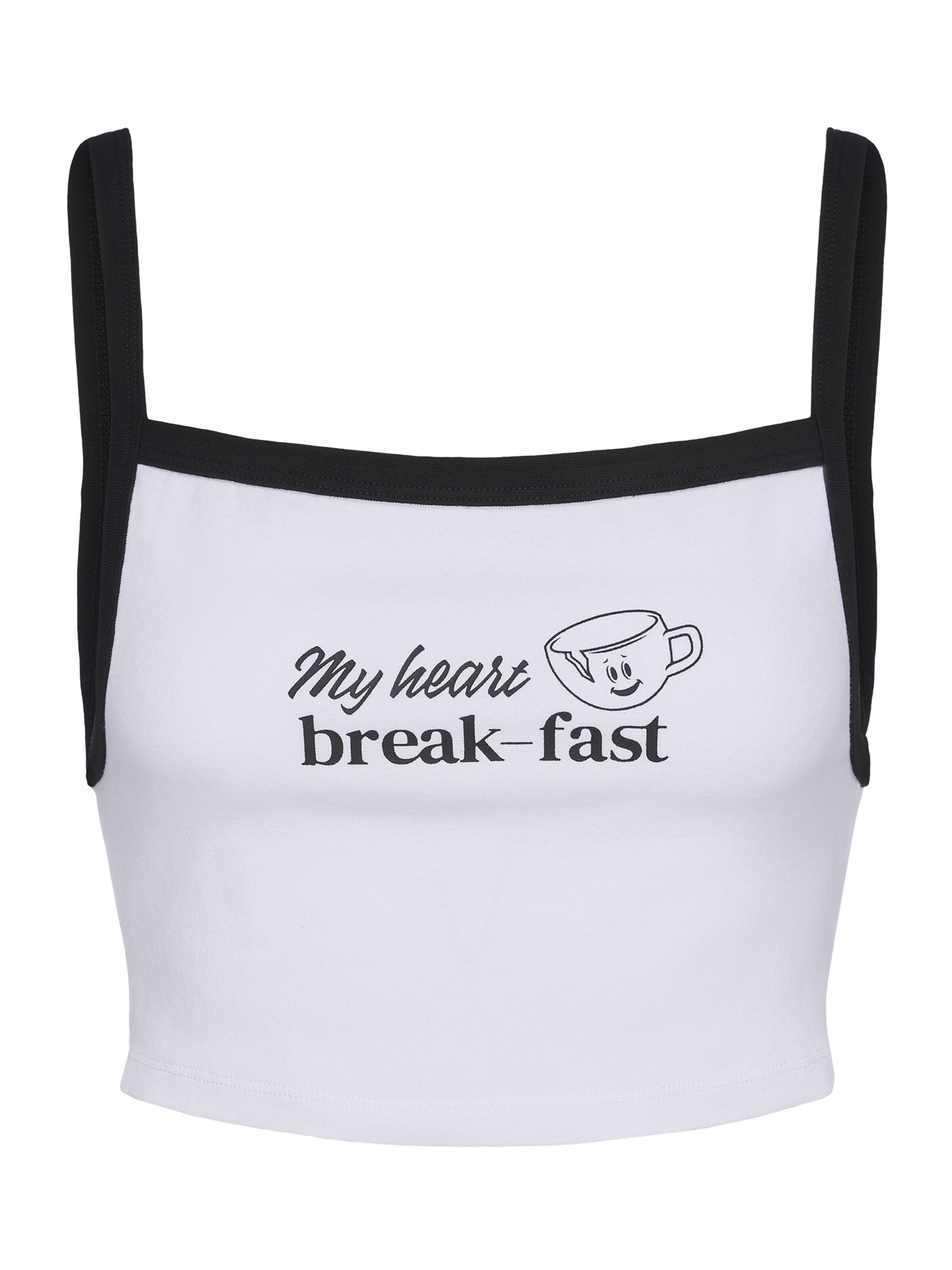 Top 'HEARBREAKER' di UNFOLLOWED x ABOUT YOU in nero: frontale