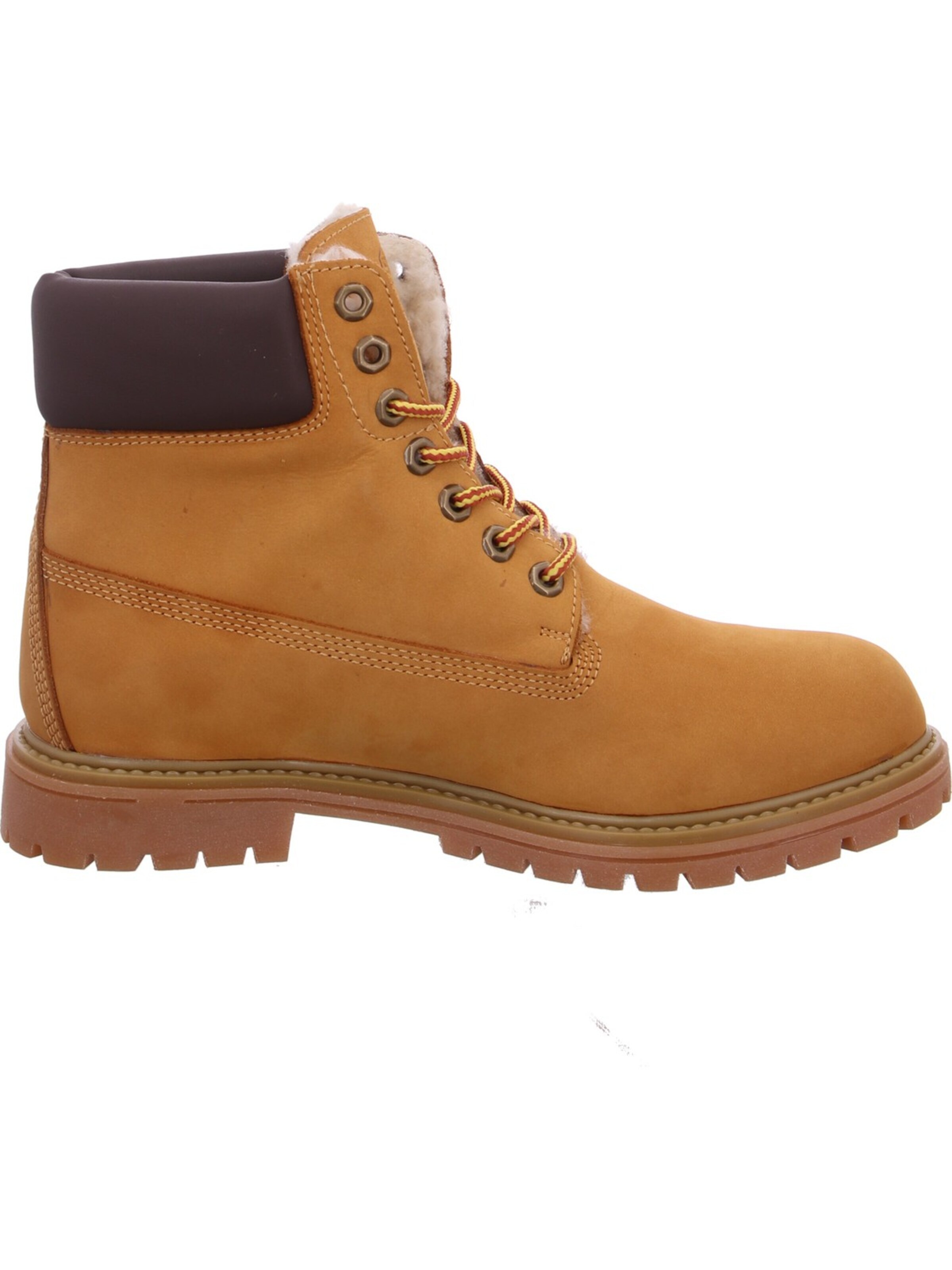 Lumberjack Lace-Up Boots in Yellow