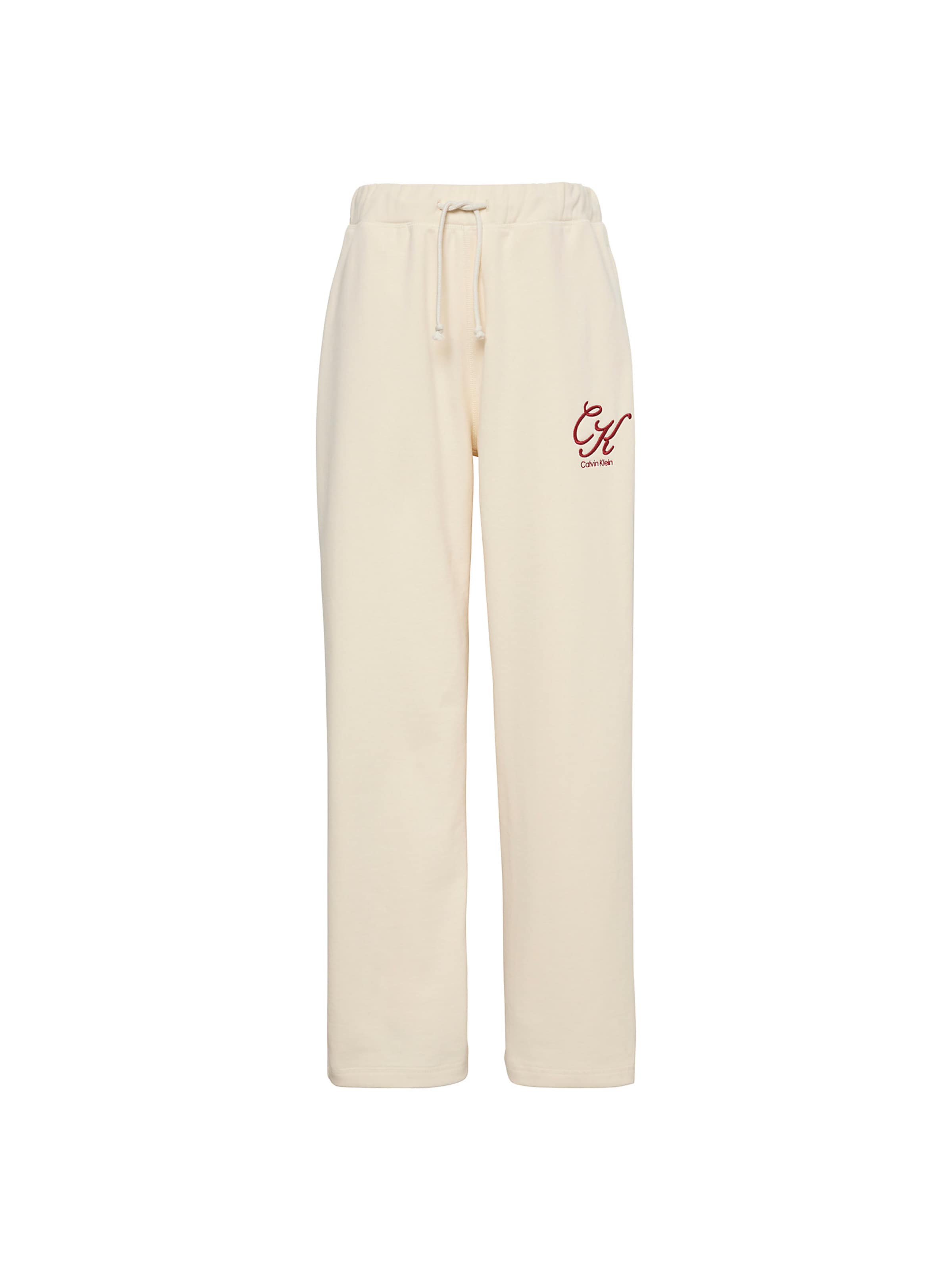 Calvin Klein Jeans Loosefit Broek in Beige: voorkant